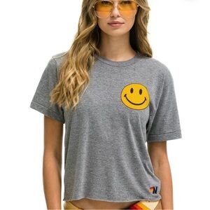 AVIATOR NATION SMILEY 1 BOYFRIEND T SHIRT.SIZE XS